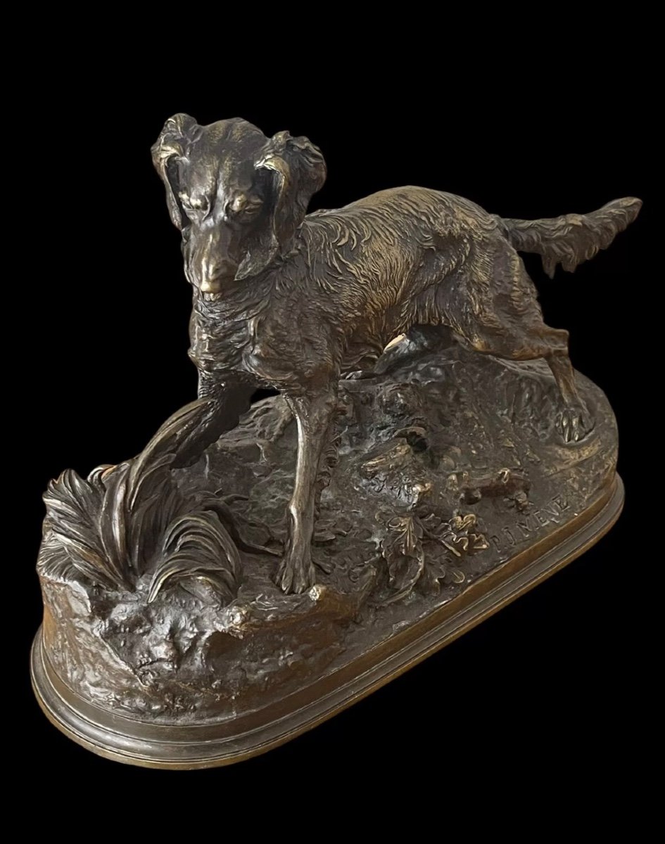 31cm Sculpture Animalière Chien En Bronze P J Mêne XIXeme -photo-5