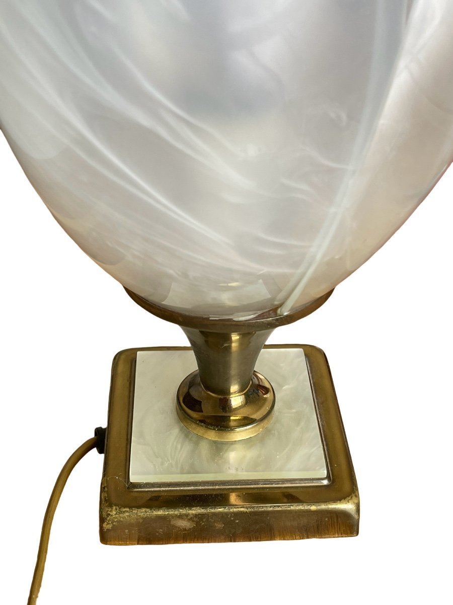 Designer Tulip Table Lamp In Perspex Attributed To Maison Rougier -photo-2