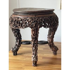 Chinese Table Pedestal Table 19th Century China China Stool In Hard Wood