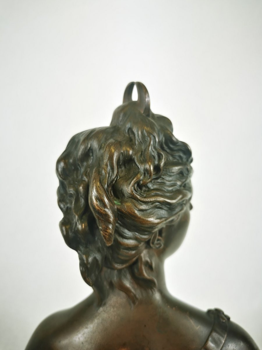 Bronze Sculpture "diana The Huntress" Houdon Foundry Susse Frères Early 20th Century -photo-5