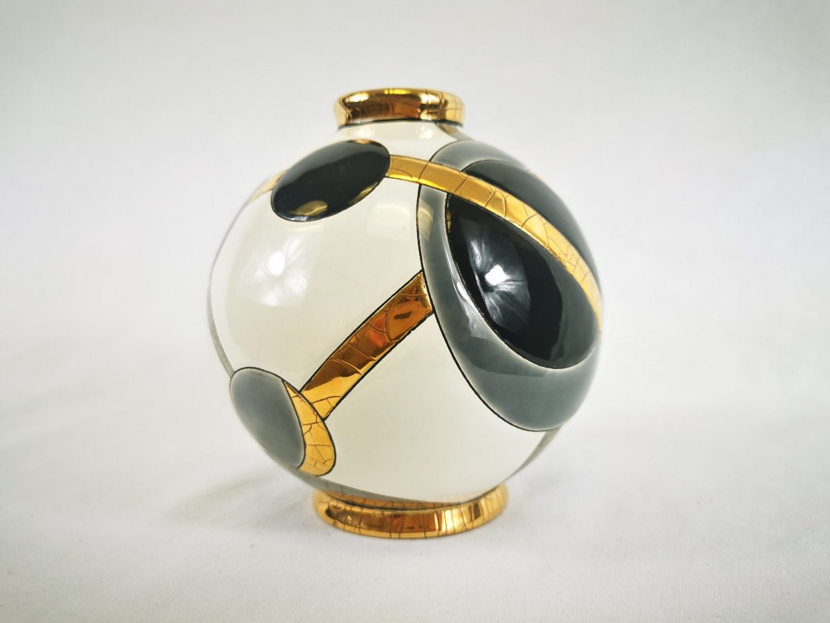 Longwy Ball Vase Moon Model By Clotilde D-photo-6