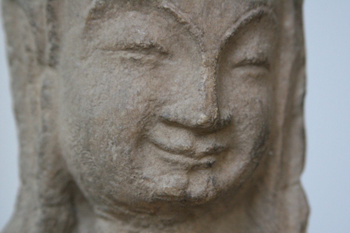 Bodhisattva,  Playing The Zither (guqin), Cast,  After A  Sculpture In The Guimet Museum, Paris-photo-3