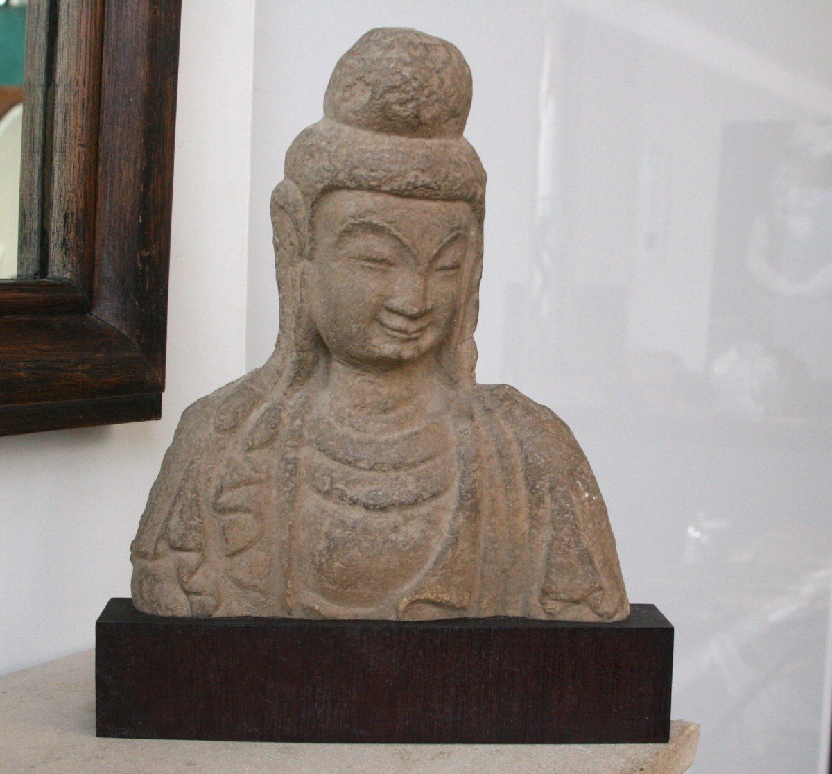 Bodhisattva,  Playing The Zither (guqin), Cast,  After A  Sculpture In The Guimet Museum, Paris