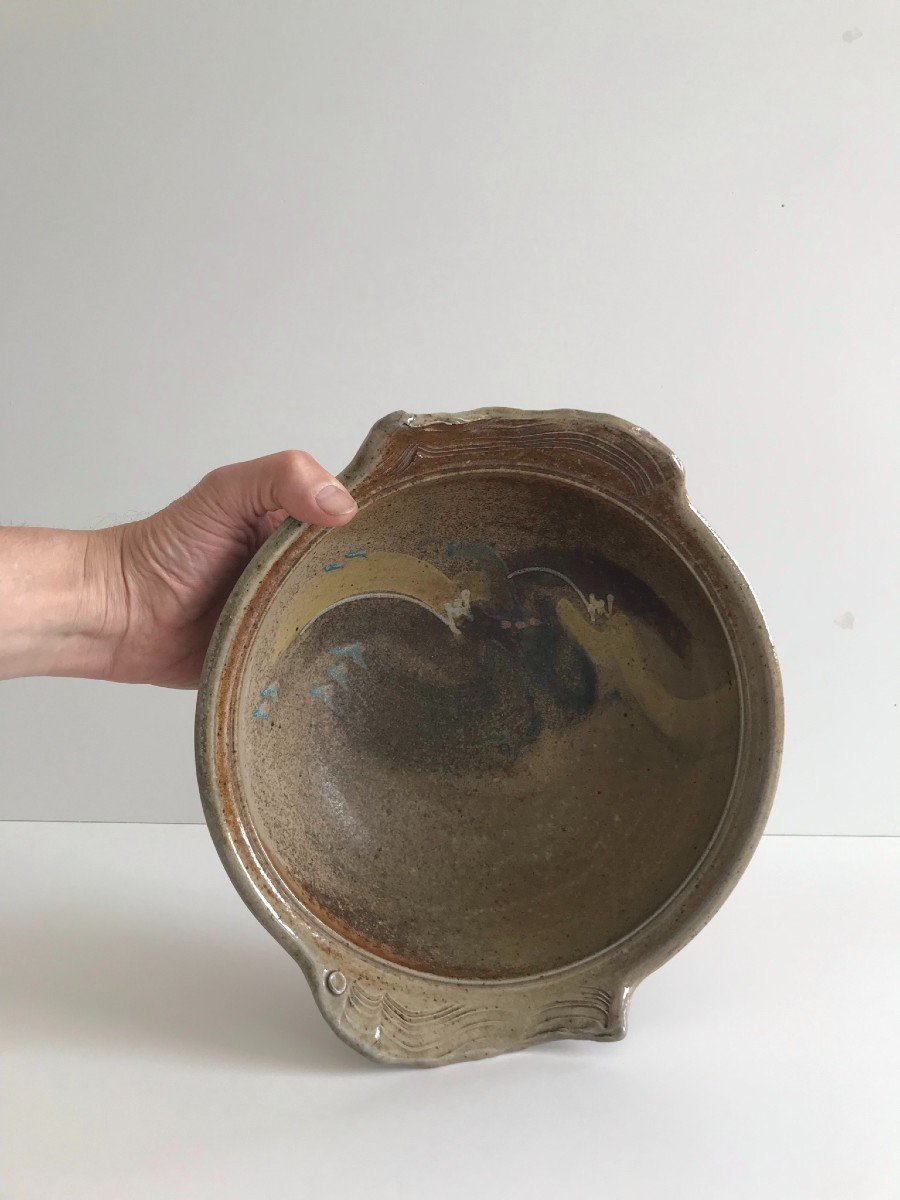 Large Bowl , Fruit Or Salad Bowl, Beautiful Glaze.  Janet Stedman (1945-1987)  La Borne-photo-1