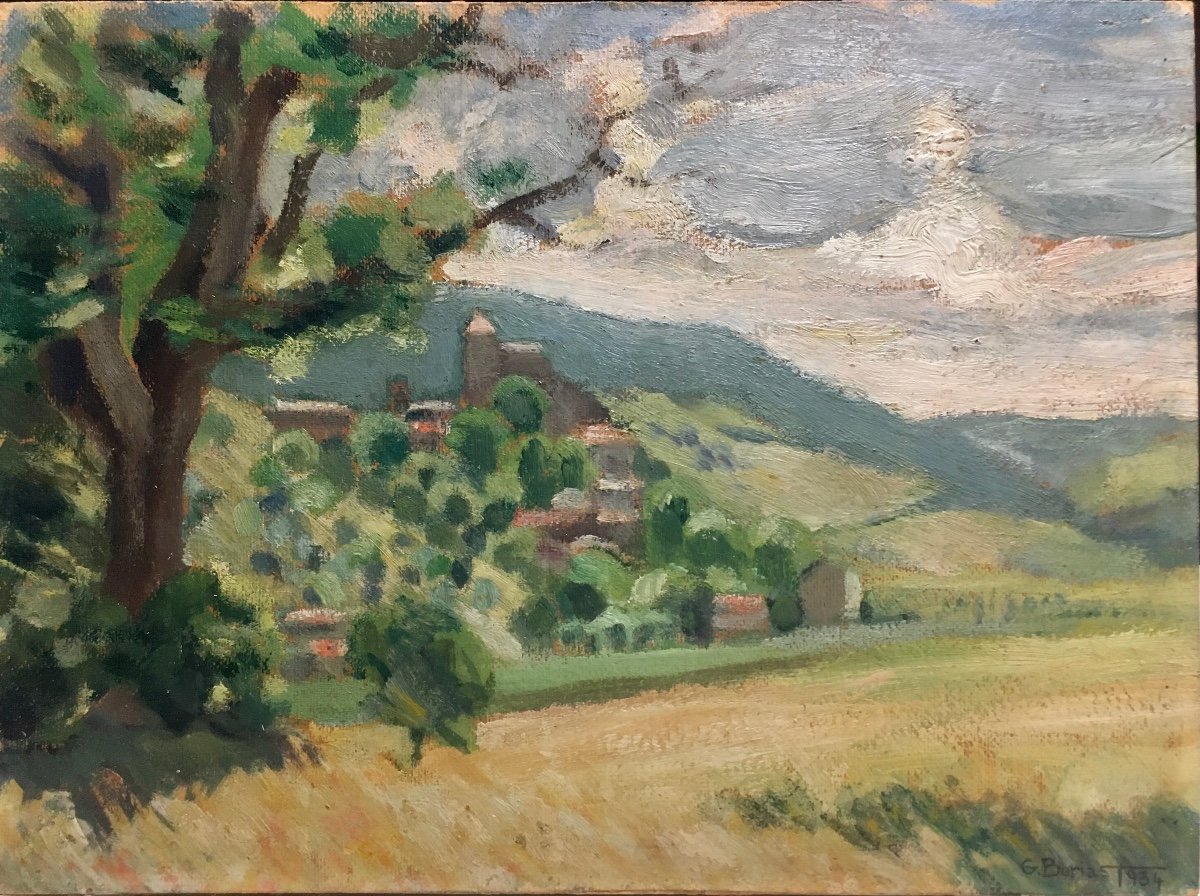 Tableau Chanteuges (haute Loire) Par G.a. Borias 1908-1988