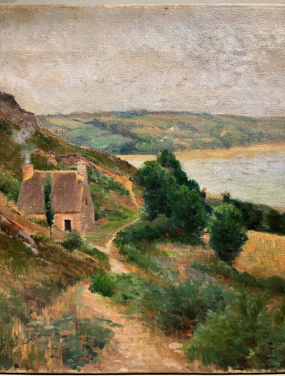 Tableau Ferdinand Deconchy (1859-1946) Paysage De Bretagne-photo-4