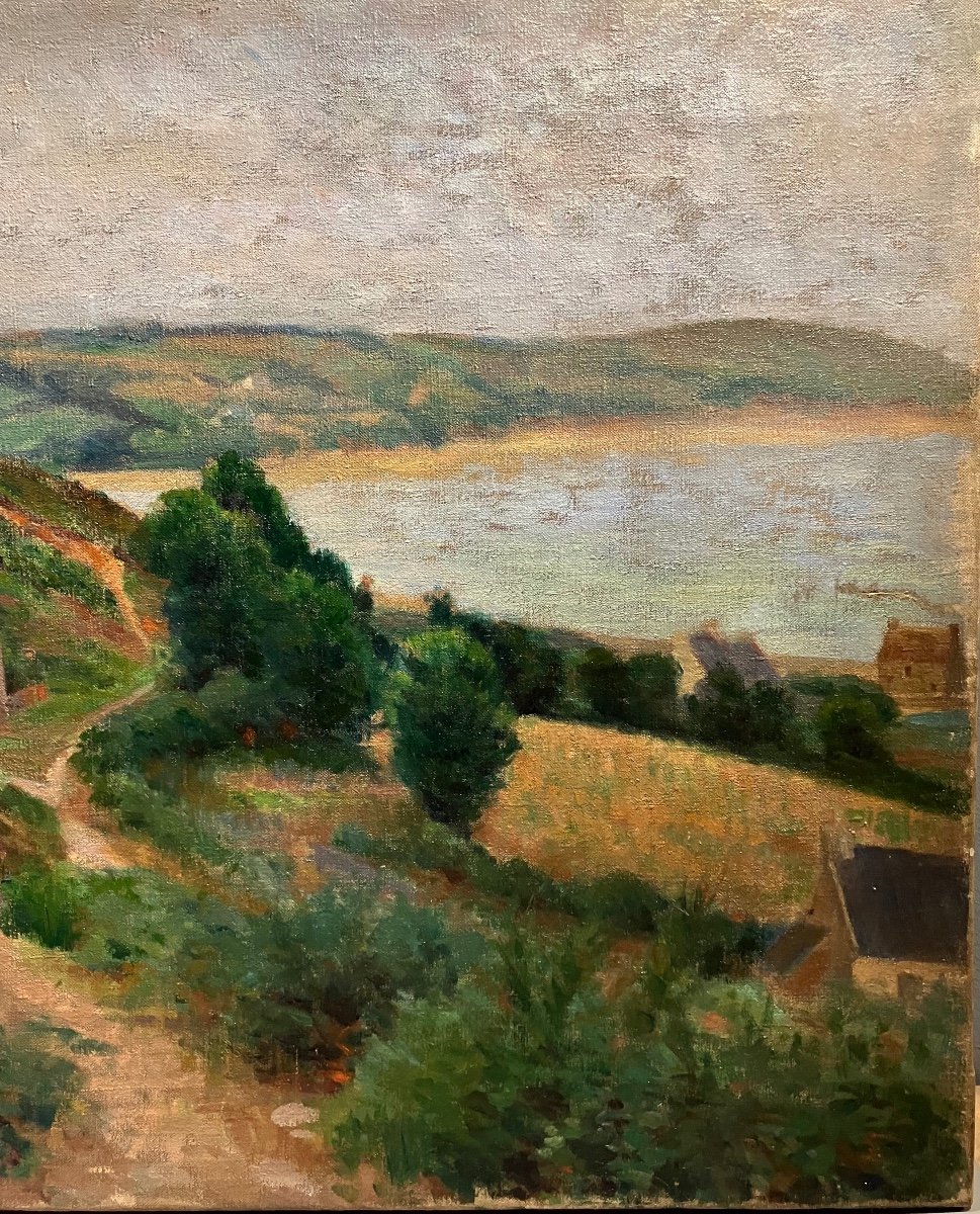 Tableau Ferdinand Deconchy (1859-1946) Paysage De Bretagne-photo-1