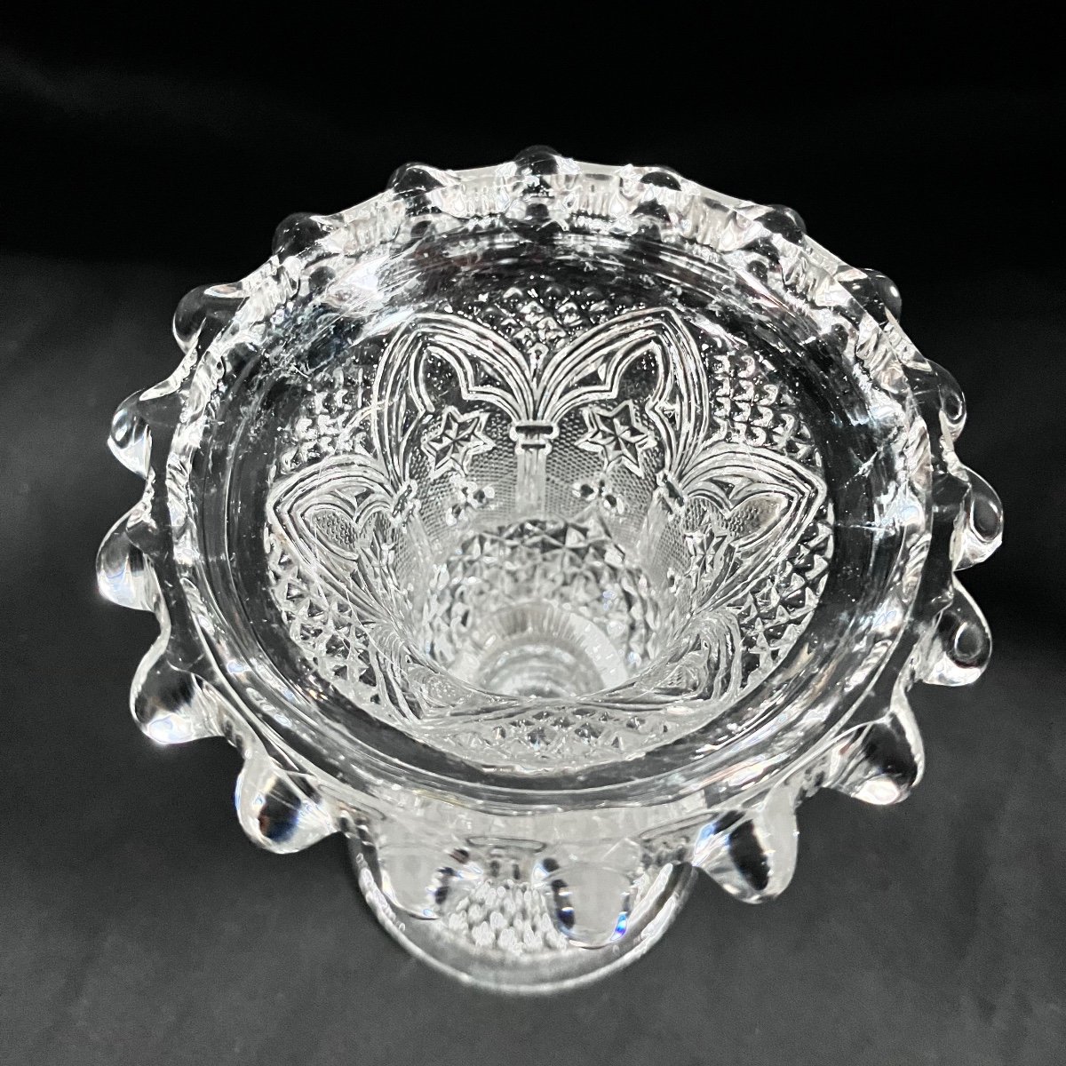 Small Baccarat Crystal Vase Charles X Troubadour Style-photo-2