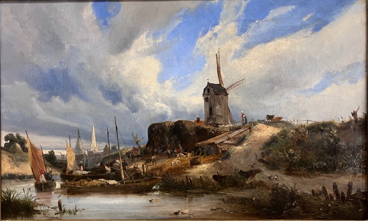 Tableau Charles Mozin (1806-1862) Paysage Normand