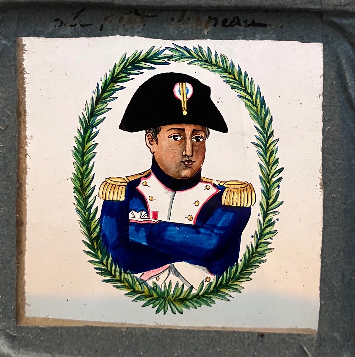 Napoléon Plaque Pour Lanterne Magique Cadre Bois