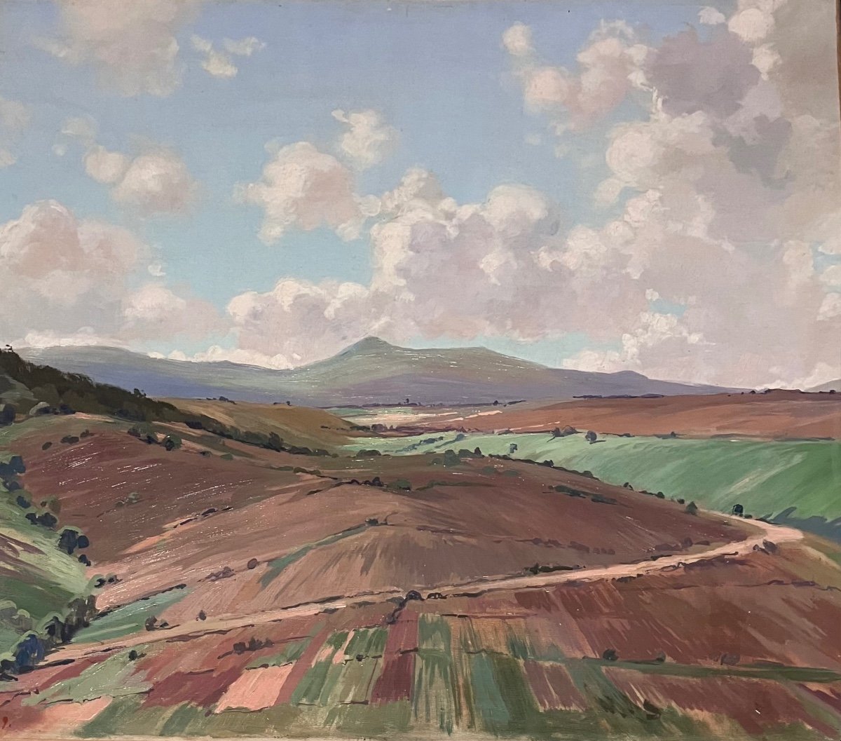 Jura Landscape Painting By Pierre Bichet (1922-2008)