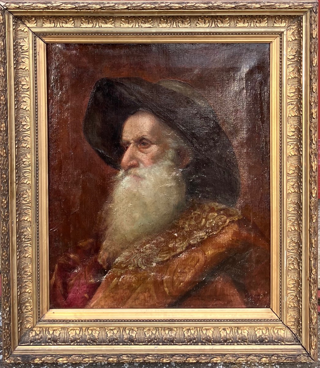 Painting Portrait Of An Old Man, Early 19th Century-photo-2