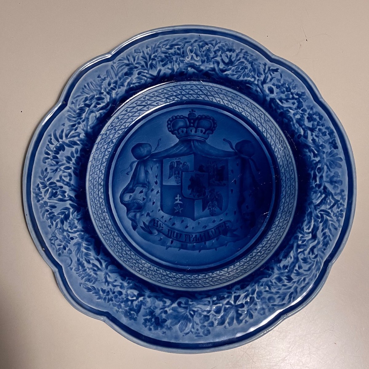 Rubelles Earthenware Plate With Kourakine Coat Of Arms