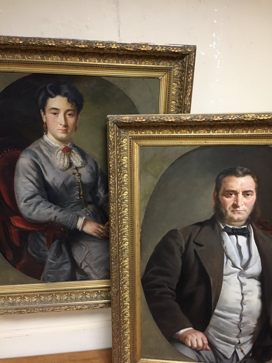 Pair Of Large Framed Portraits