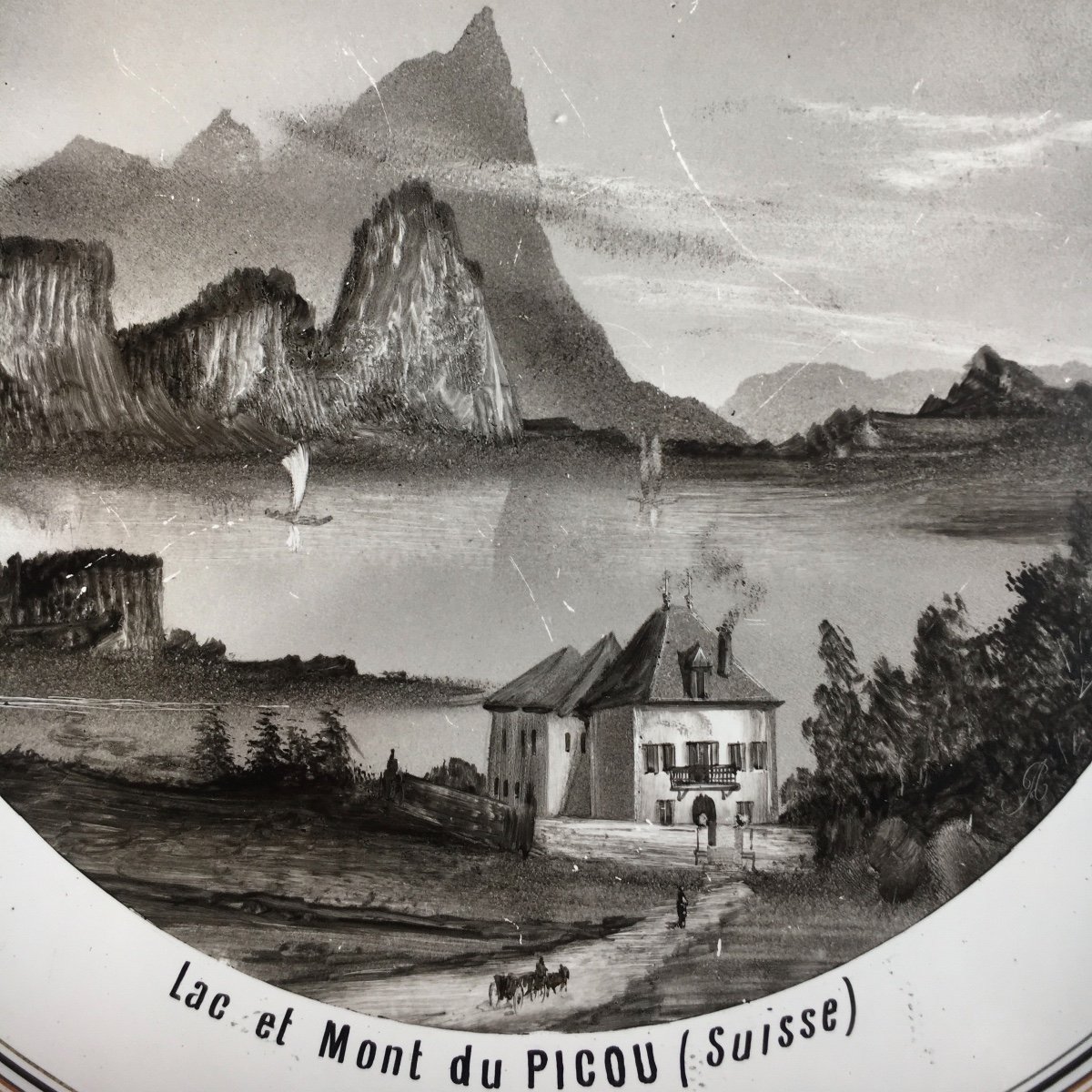 Absinthe : Paire De Plateaux De Service tôle émaillée Suisse et Jura-photo-2