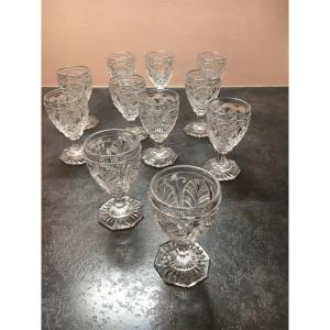 Baccarat Modèle Aumale XIXème siècle 11 Verres à Porto