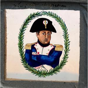 Napoleon Plaque For Magic Lantern Wooden Frame