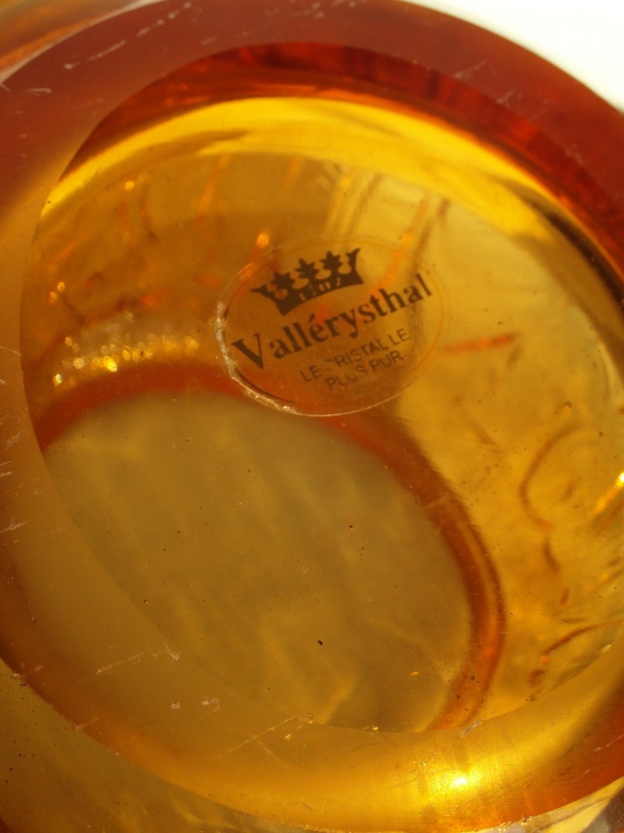 Belle Grosse Coupe En Cristal, Décor "plumes" Par Vallerysthal-portieux, Era Daum Galle Lalique-photo-8