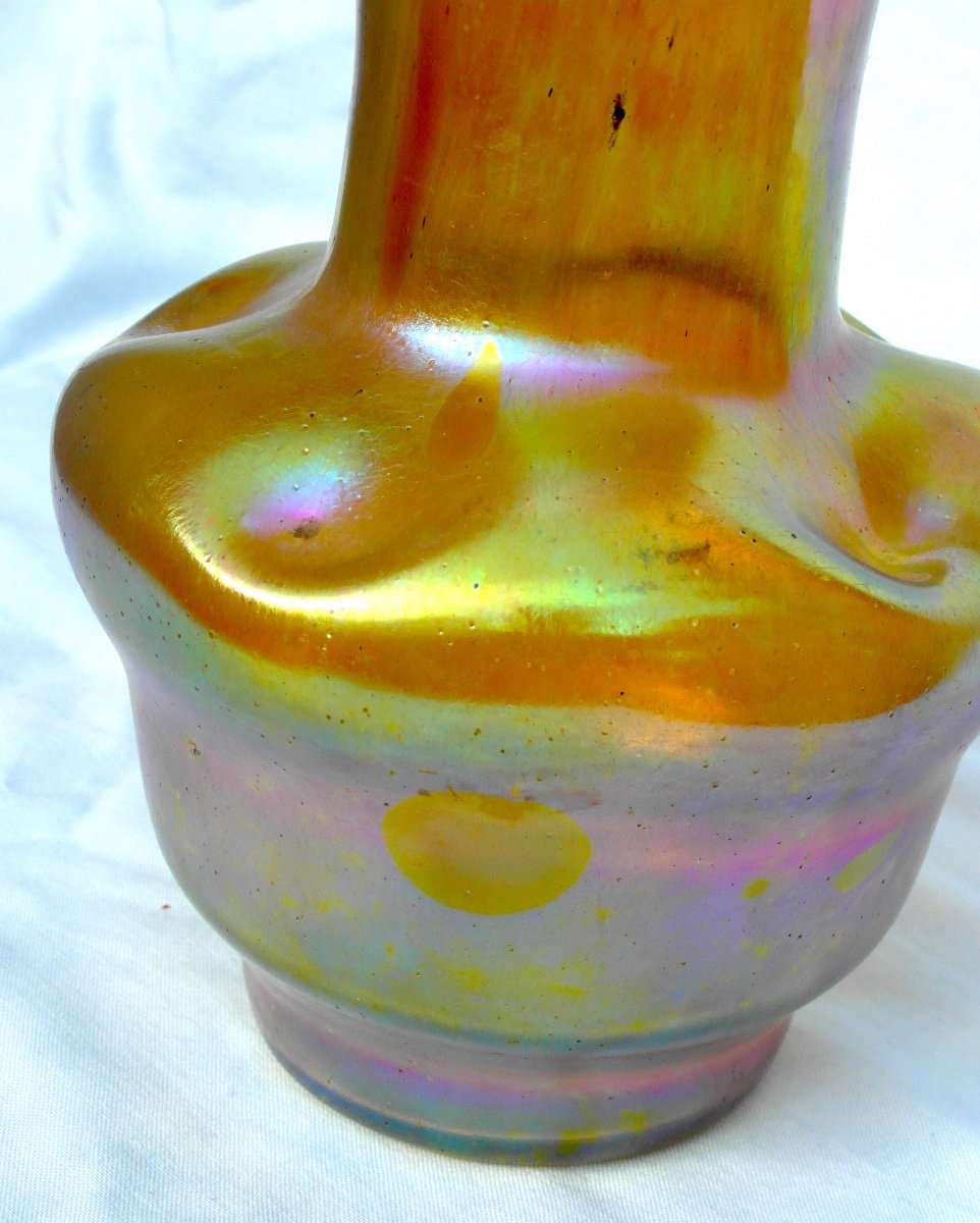 Pretty Loetz Vase, Referenced "astraea" Decor, Circa 1900, Era Daum Galle -photo-3