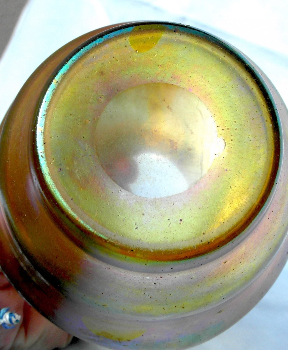 Pretty Loetz Vase, Referenced "astraea" Decor, Circa 1900, Era Daum Galle -photo-6