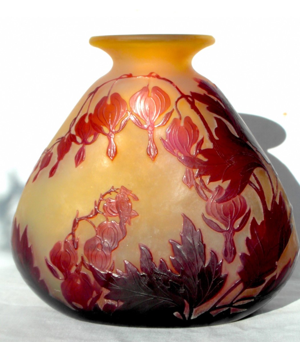 Vase 1900 "coeurs De Marie" Par Gallé, Parfait, Vers 1900, Era Daum Art-nouveau-photo-2