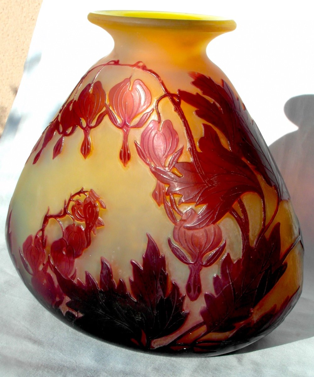 Vase 1900 "coeurs De Marie" Par Gallé, Parfait, Vers 1900, Era Daum Art-nouveau-photo-3