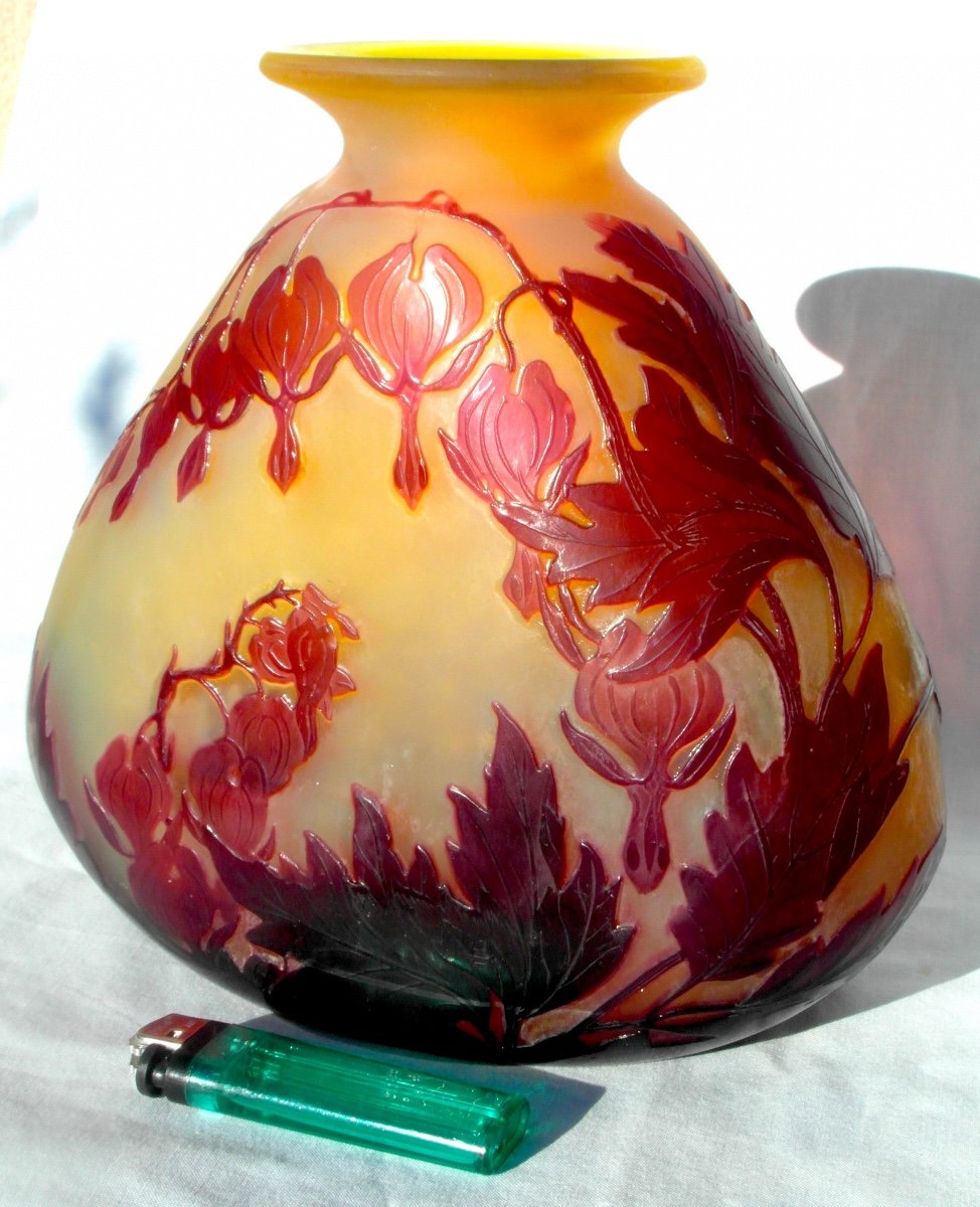 Vase 1900 "coeurs De Marie" Par Gallé, Parfait, Vers 1900, Era Daum Art-nouveau-photo-3