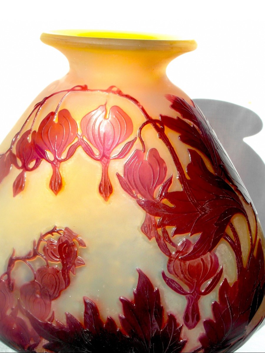 Vase 1900 "coeurs De Marie" Par Gallé, Parfait, Vers 1900, Era Daum Art-nouveau-photo-4