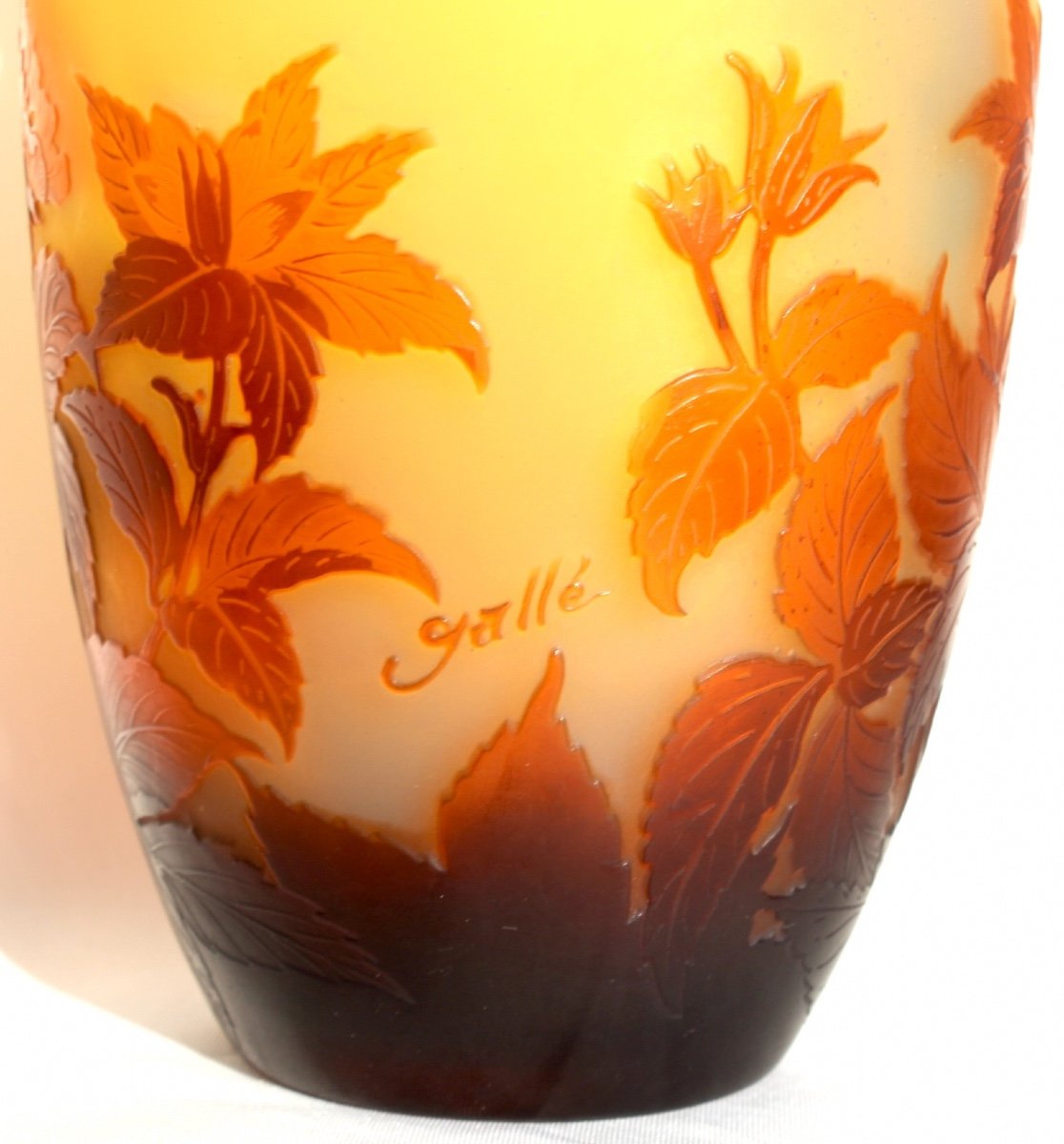 Joli Vase Gallé Aux Anémones, Fine Gravure, Parfait, Era Daum 1900-photo-2