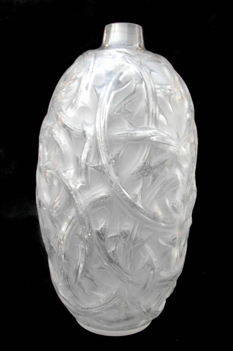 Beautiful Lalique R Vase With Bramble Decor, Perfect, Circa 1925, Daum Galle Baccarat Era-photo-3