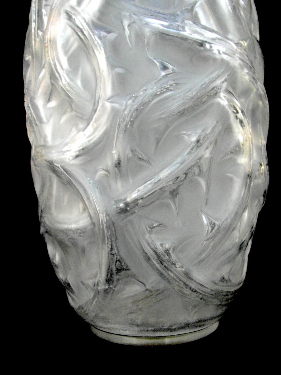 Beautiful Lalique R Vase With Bramble Decor, Perfect, Circa 1925, Daum Galle Baccarat Era-photo-4