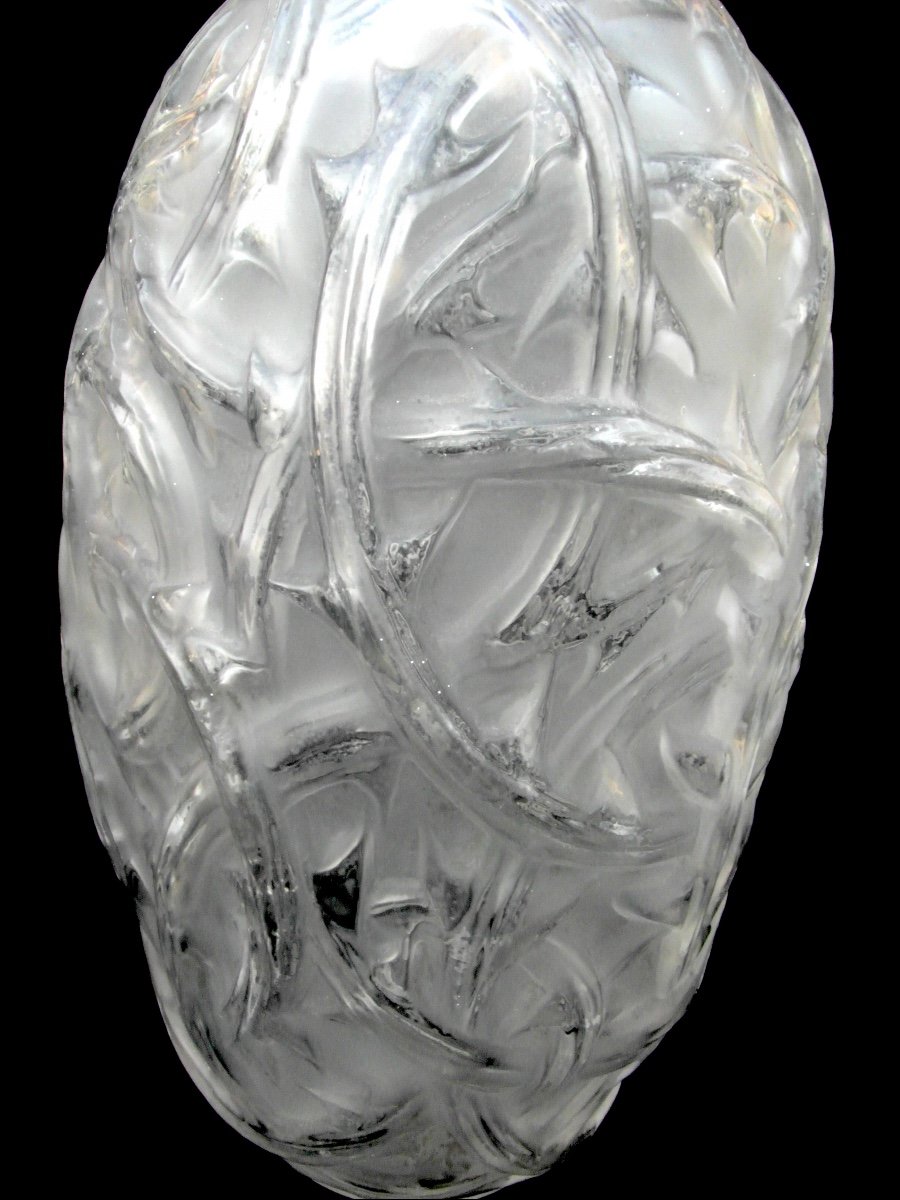 Beautiful Lalique R Vase With Bramble Decor, Perfect, Circa 1925, Daum Galle Baccarat Era-photo-2