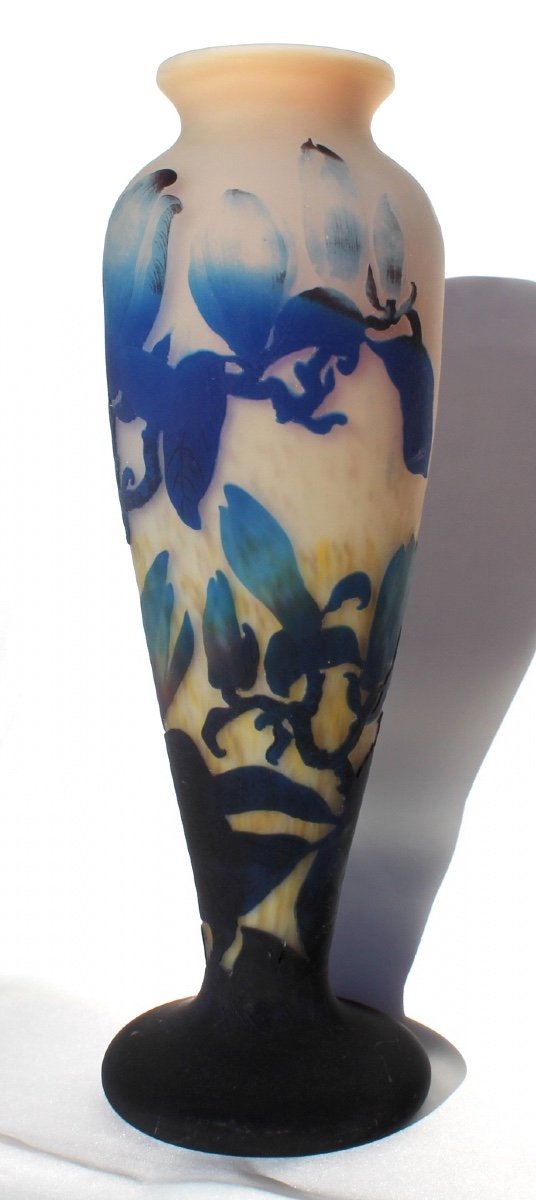 Beau Et Grand Vase Muller Aux Magnolias, 44 Cm,  Parfait, Vers 1910 Era Daum Galle-photo-1