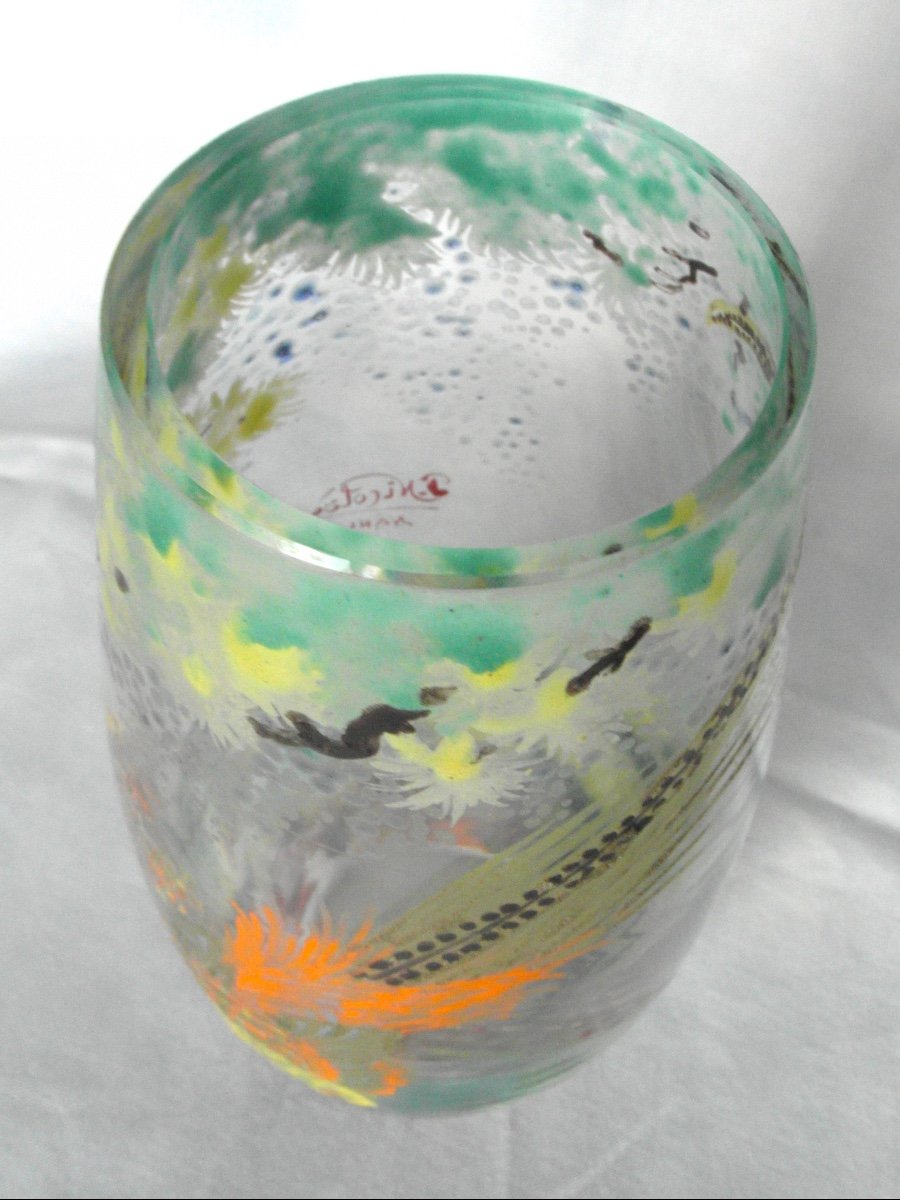 Rare And Beautiful Pheasant Vase By Paul Nicolas, By His Hand, Er Daum Galle -photo-7