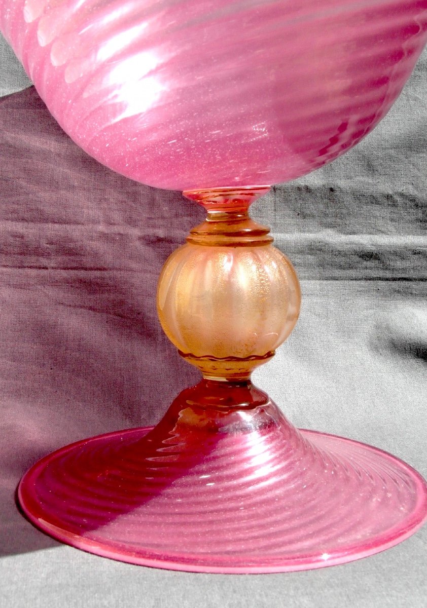 Beautiful Large Murano Glass Bowl, 1950, Seguso Workshop, Barovier Toso Daum Era-photo-1