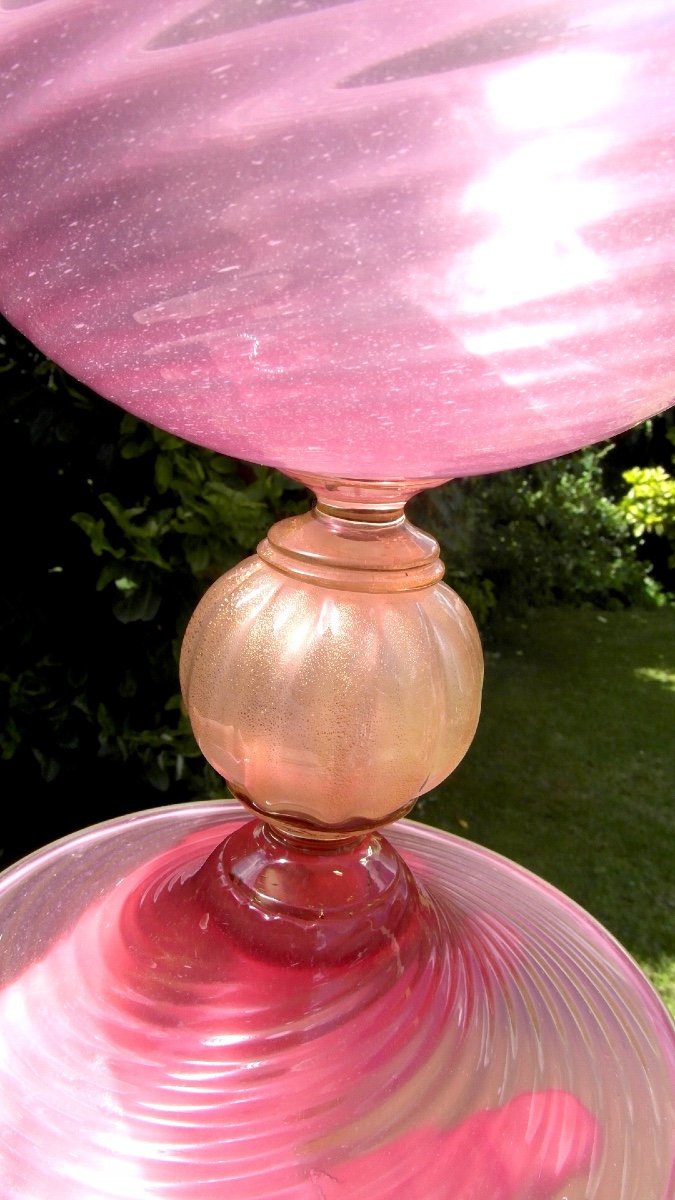 Beautiful Large Murano Glass Bowl, 1950, Seguso Workshop, Barovier Toso Daum Era-photo-6