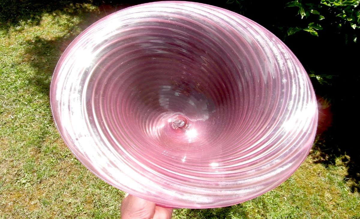 Beautiful Large Murano Glass Bowl, 1950, Seguso Workshop, Barovier Toso Daum Era-photo-8