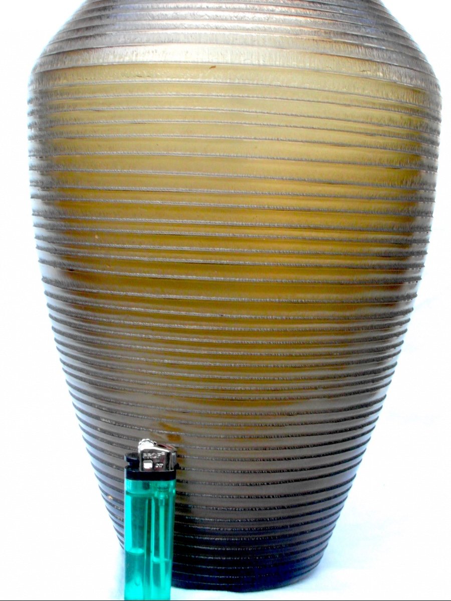 Beautiful Large Art Deco Acid Etched Vase By Daum, 34 Cm, Nearly 4 Kilos, Perfect, Circa 1920.-photo-3