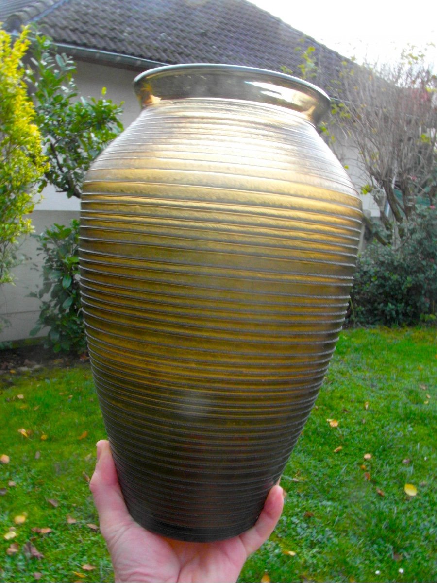 Beautiful Large Art Deco Acid Etched Vase By Daum, 34 Cm, Nearly 4 Kilos, Perfect, Circa 1920.-photo-6