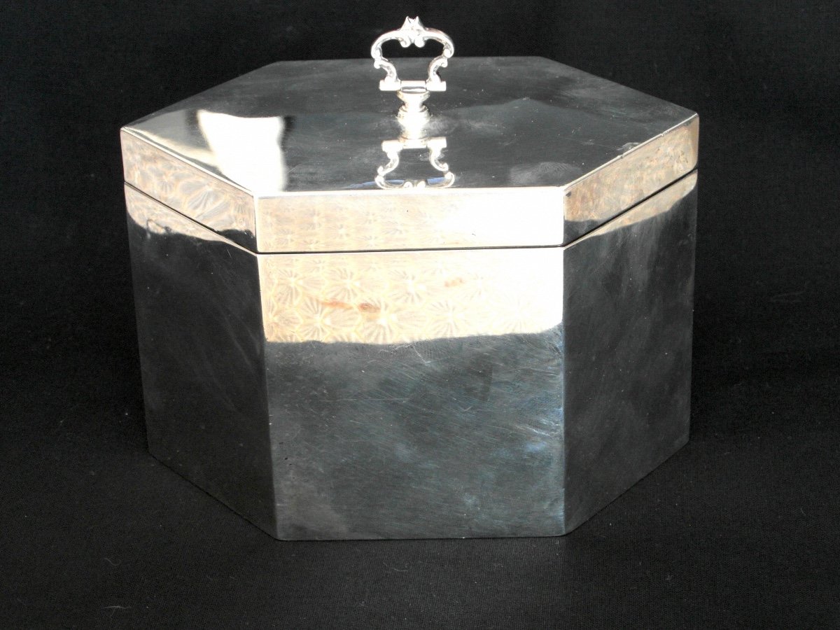 Large Art Deco Tea Caddy In Solid Silver, By W. Horovitz, Era 1920 Jensen Puiforcat-photo-2