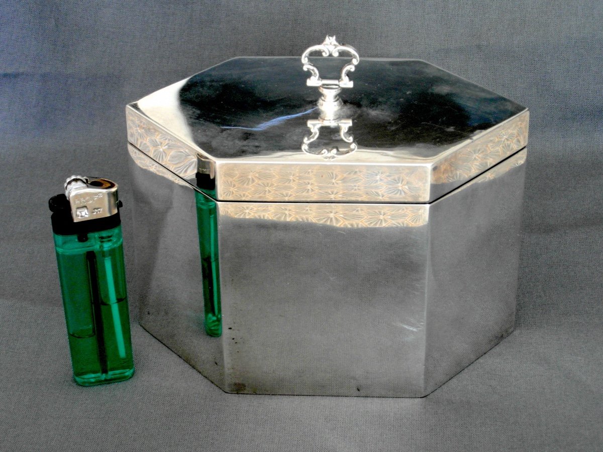 Large Art Deco Tea Caddy In Solid Silver, By W. Horovitz, Era 1920 Jensen Puiforcat-photo-1