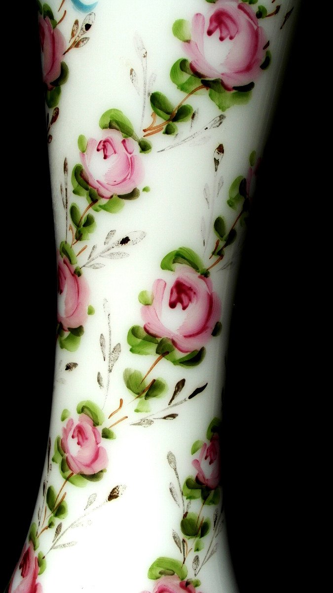 Napoleon 3 Baccarat Diabolo Vase "garlands Of Roses And Ribbons", Circa 1880 Era Daum-photo-5