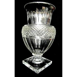 Pretty Baccarat Crystal Vase, Iconic "medici" Model, Perfect, Era Daum Galle
