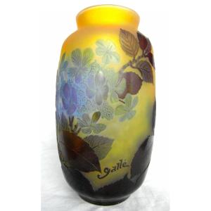 Beau Vase Galle Aux Myosotis Bleus, Parfait, 21 Cm, Era Daum 1900 Art-nouveau