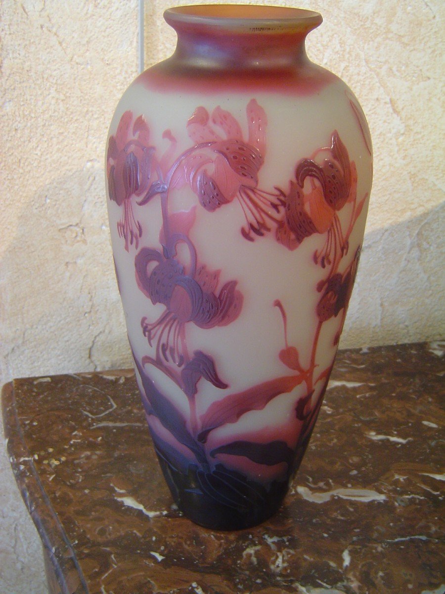 D Argental Paul Nicolas Cameo Glass Vase-photo-3