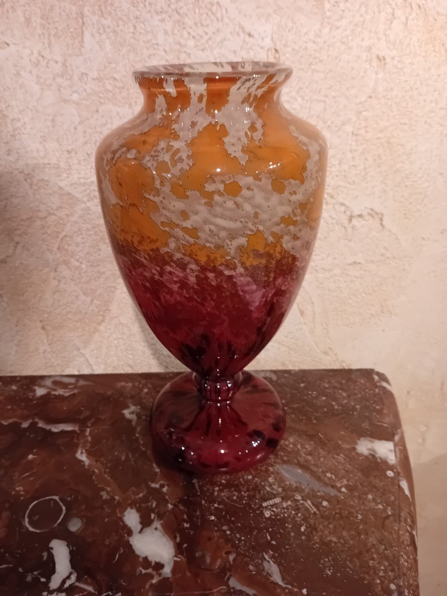 Charles Schneider Vase Verre Marmoreen-photo-4