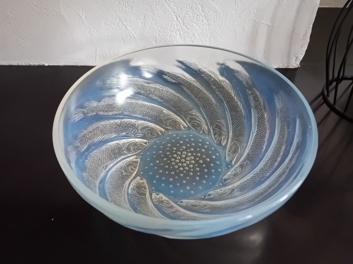 René Lalique Opalescent Molded Pressed Glass Fish Basin -photo-2