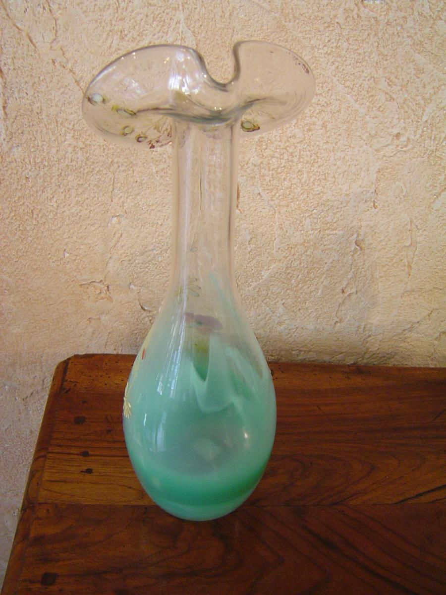 Legras Vase émaillé à Décor De Marguerites Et Pavots-photo-3