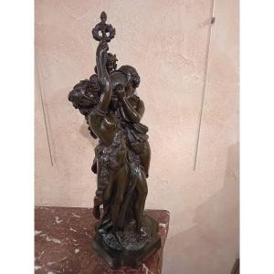 After Clodion Important Bronze With Antique Patina, Late 19th Century: "the Triumph"