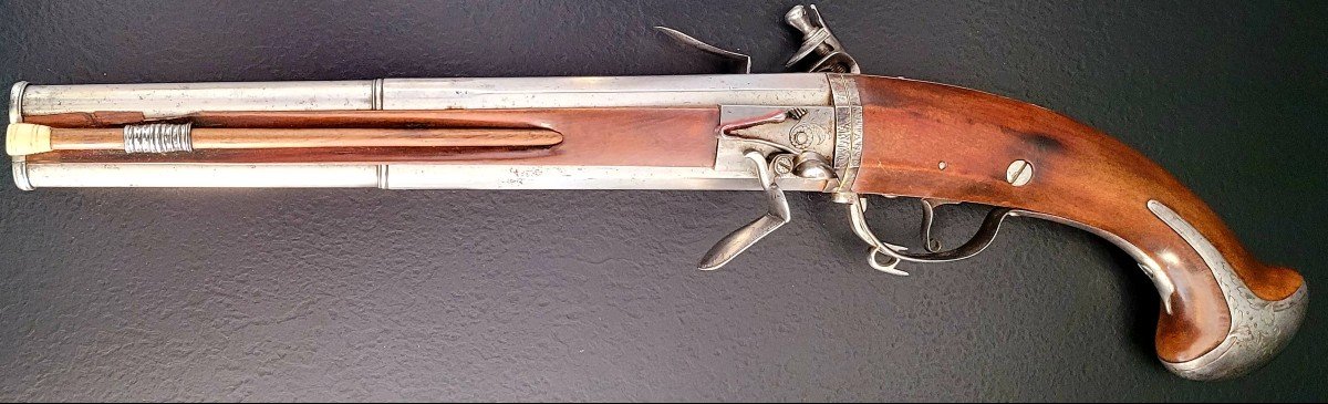 Rotating Double Barrel Flintlock Pistol-photo-1